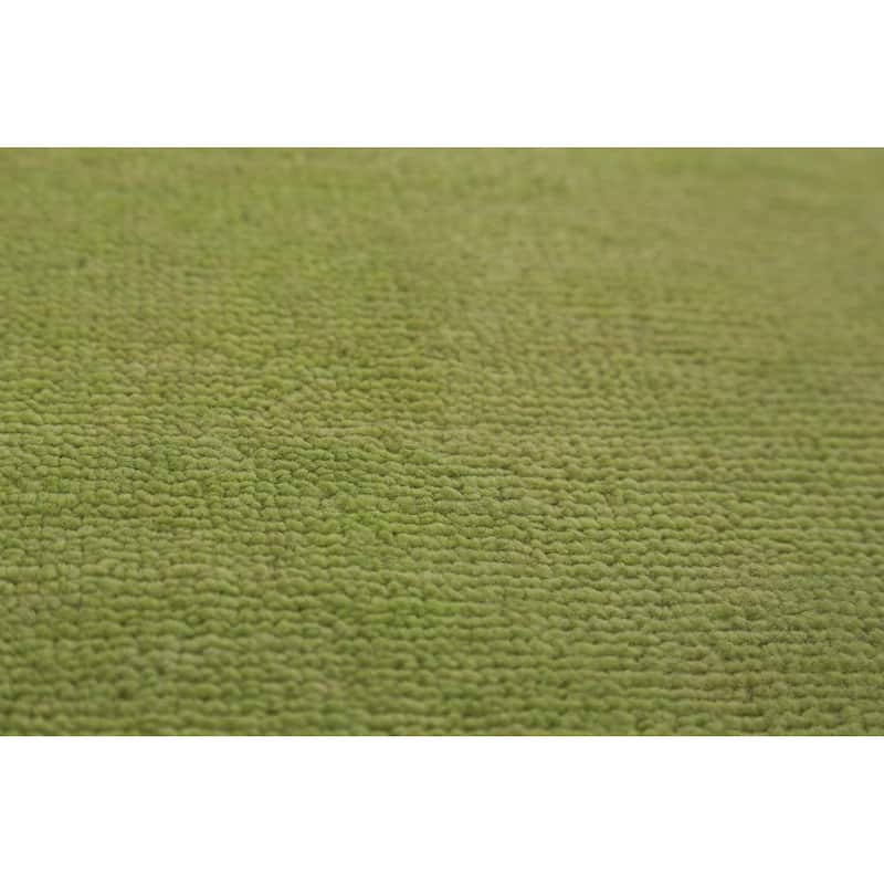 Hand Knotted Oriental 100% Wool Carpet Modern Solid Green Gabbeh Area Rug - 13' 11'' X 9' 10''