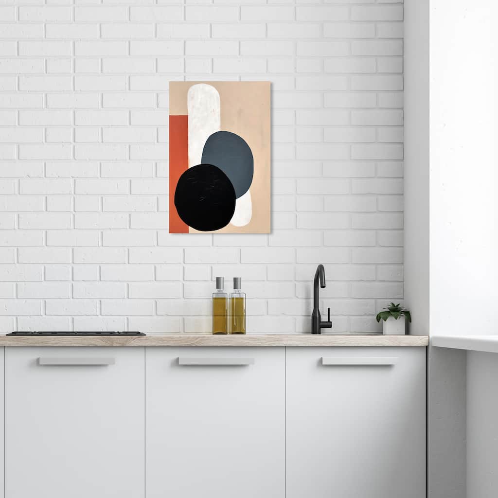 Wynwood Studio Canvas Abstract Abstract Bowling Black and Dark Orange Modern & Contemporary Wall Art Canvas Print