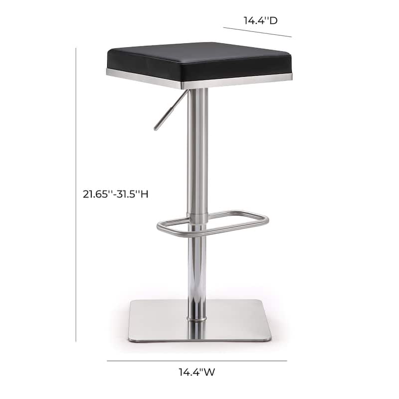Strick & Bolton Fulla Stainless Steel Eco-leather Square Barstool