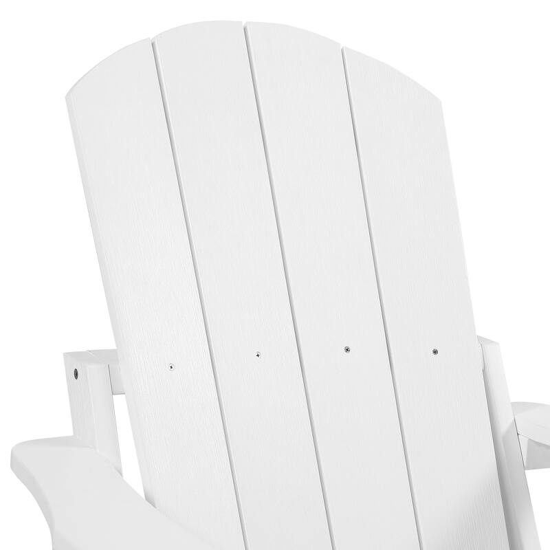 Hurley Folding Poly Plastic Adirondack Chair with Pull-out Ottoman