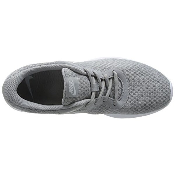 nike men's tanjun wolf grey white sneakers