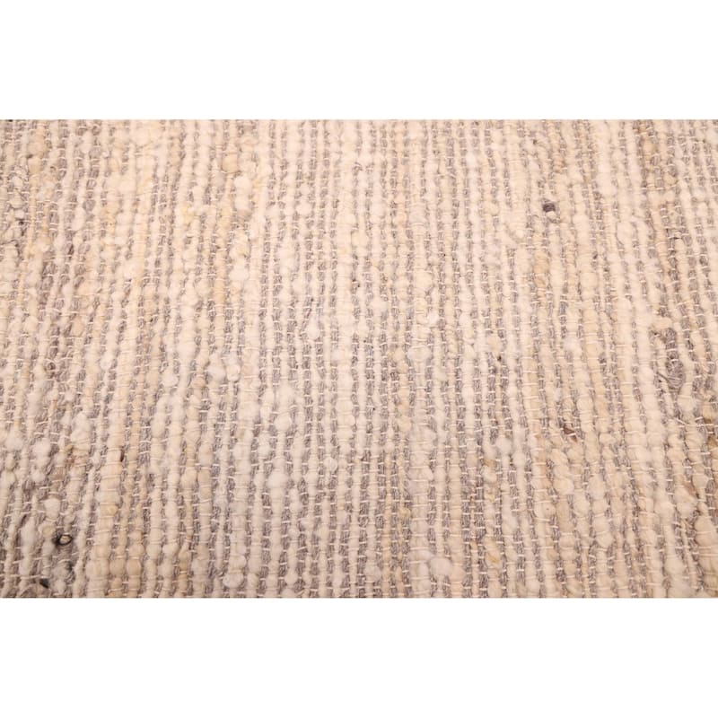 ECARPETGALLERY Braid weave Sienna Cream, Taupe Wool Kilim - 8'5 x 10'0