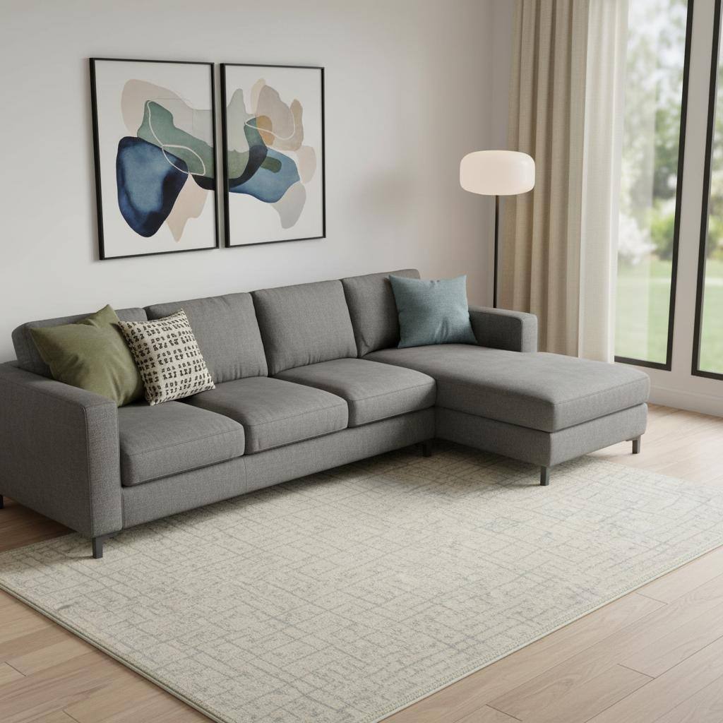 HomeRoots Abstract Geometric Modern, Contemporary Rectangle Area Rug