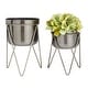 preview thumbnail 13 of 19, CosmoLiving by Cosmopolitan Metal Modern Planter (Set of 2) - S/2 7", 7"W