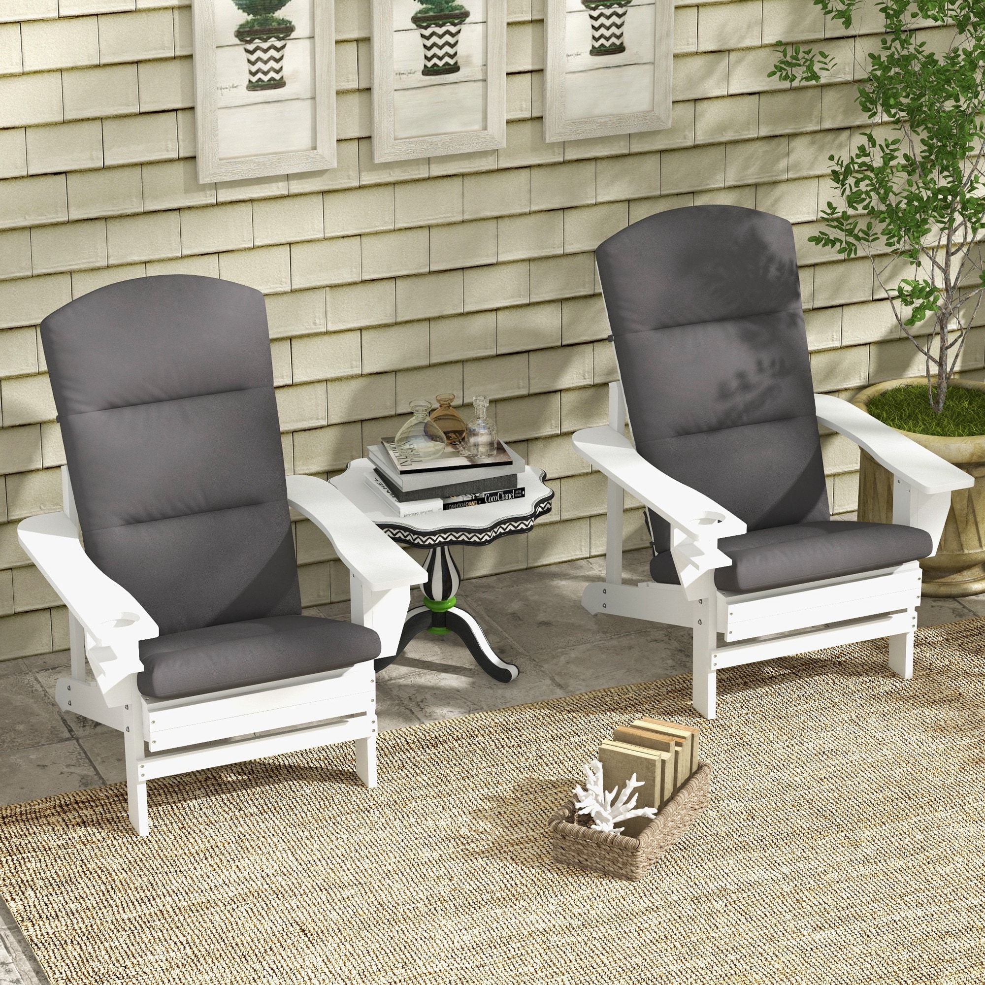 Chair cushions with back best sale
