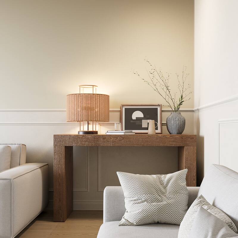 Acroma Modern Table Lamp with Rattan Shade