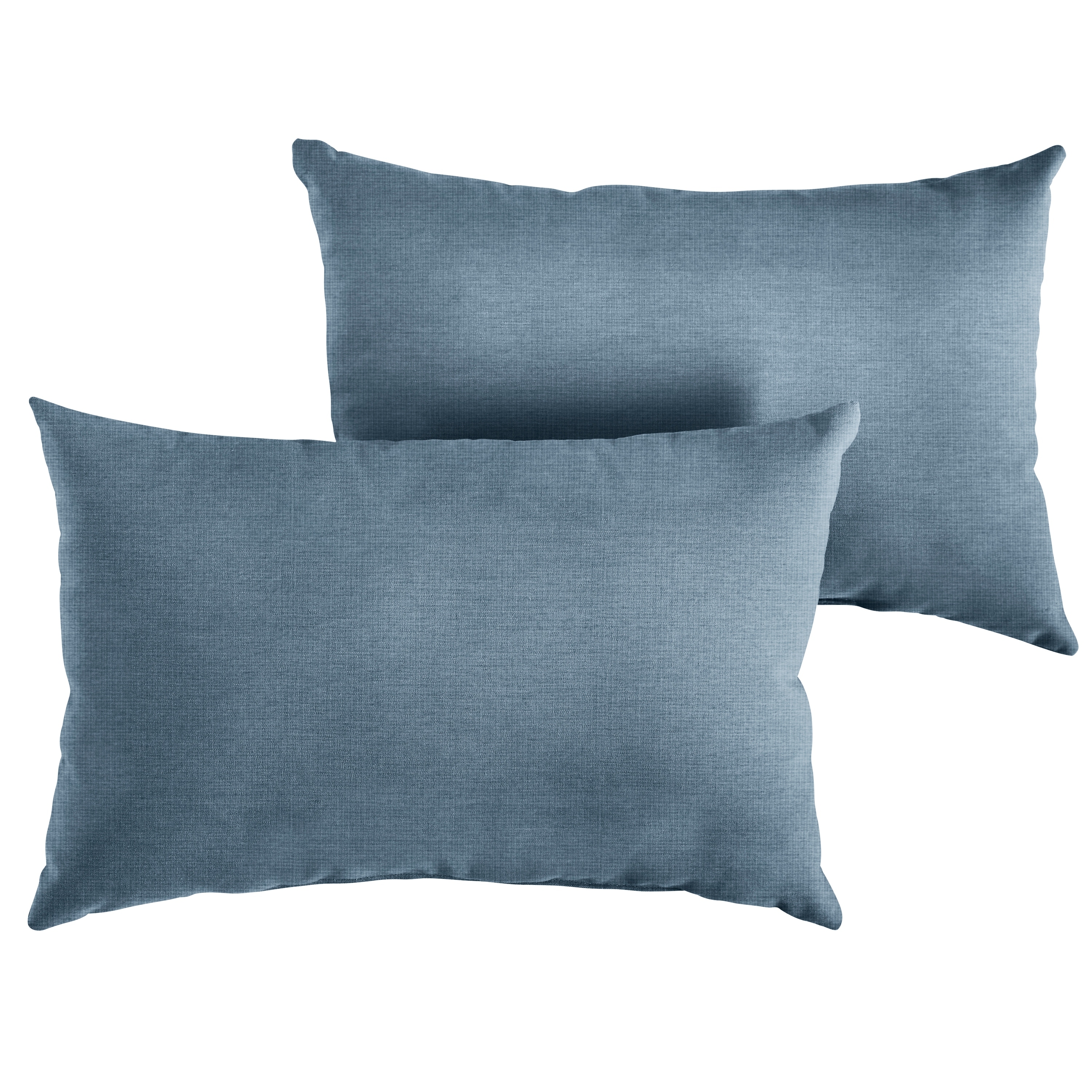 Sunbrella Denim Blue Indoor/Outdoor Pillows, Set of 2, Knife Edge