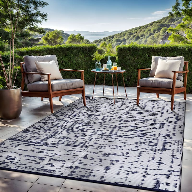 Beverly Rug Reversible Mats Plastic Outdoor Rug for Camping, Patio, Backyard, RV, Picnic, Deck