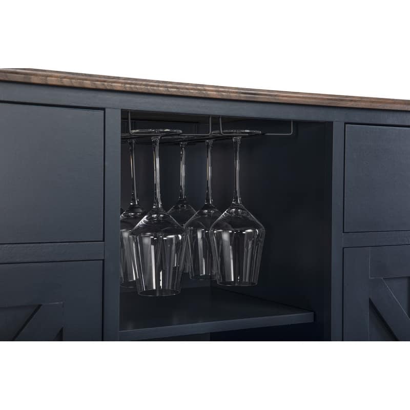 47 in. Modern X-Door Wine Cabinet w/ Built-in Wine Rack - 47" in Width