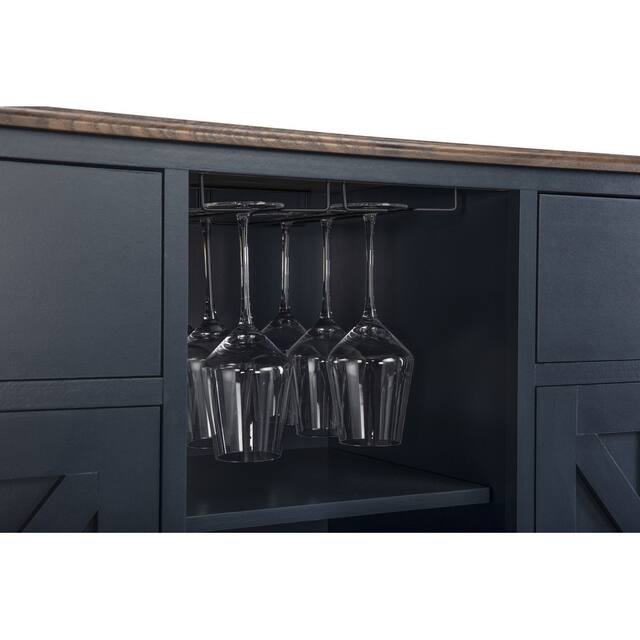Contemporary X-door Wine Bar Cabinet