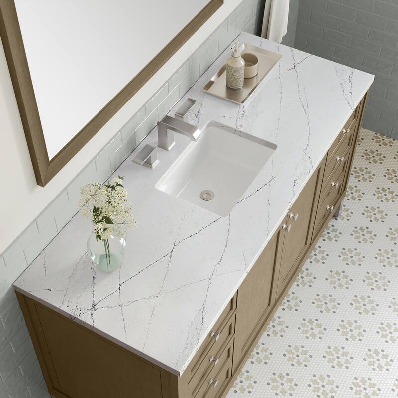 Chicago 60" Single Vanity, Walnut Whisper - Ethereal Noctis