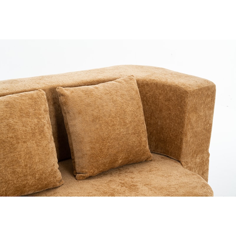 3-Seater Convertible Sofa Bed, Chenille Fabric Sleeper Sofa, High-Density Sponge Daybed, No Assembly Required