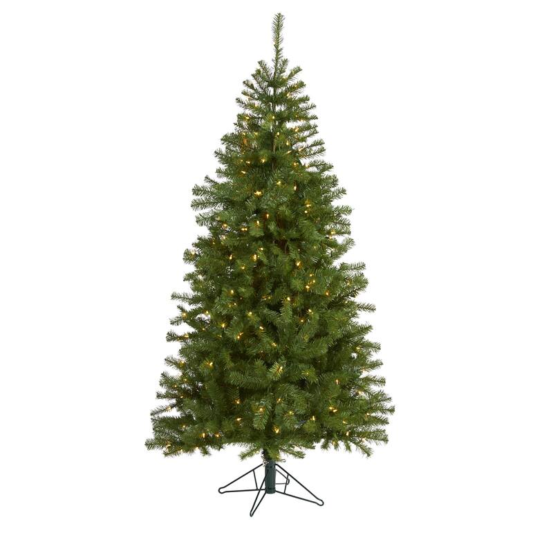 6ft. Artificial Christmas Tree with 300 Warm Clear Lights and 596 Tips - Classic Full X-Mas Glow