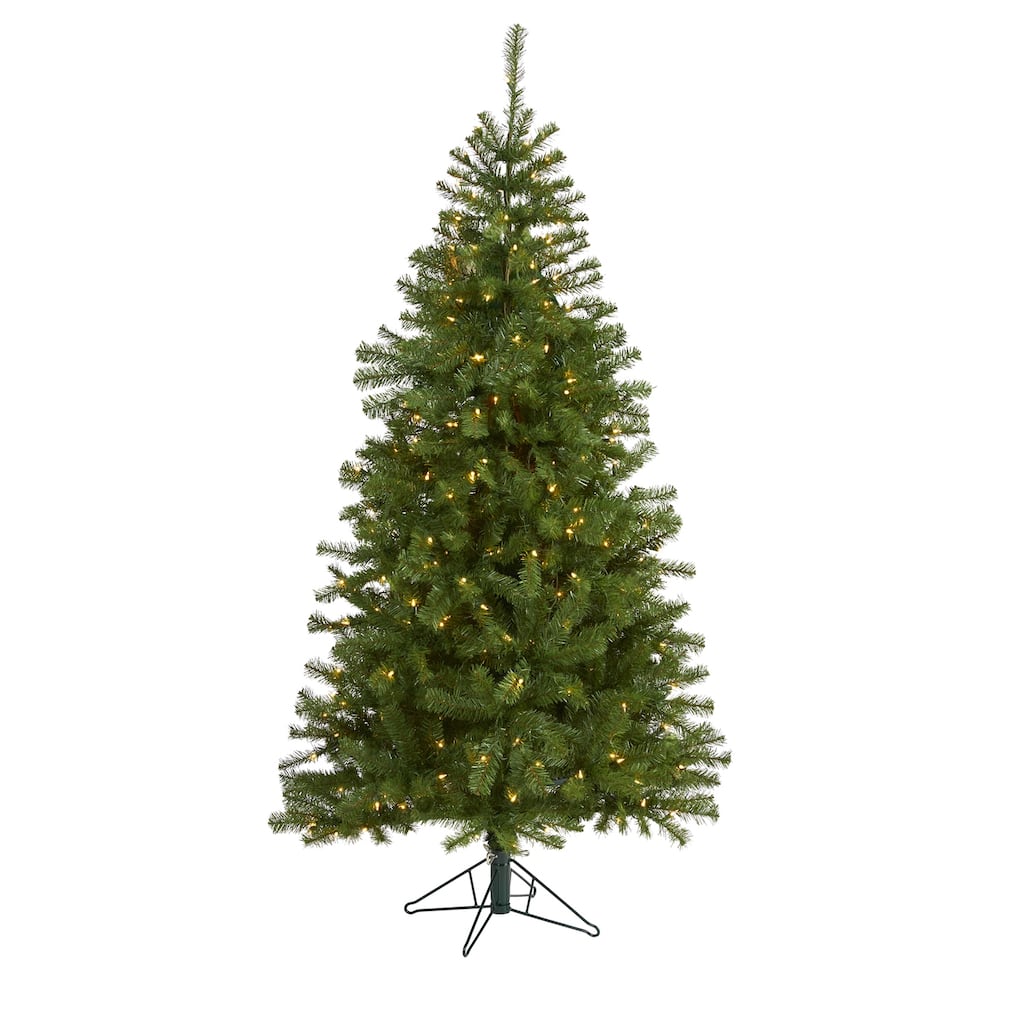 6ft. Artificial Christmas Tree with 300 Warm Clear Lights and 596 Tips - Classic Full X-Mas Glow