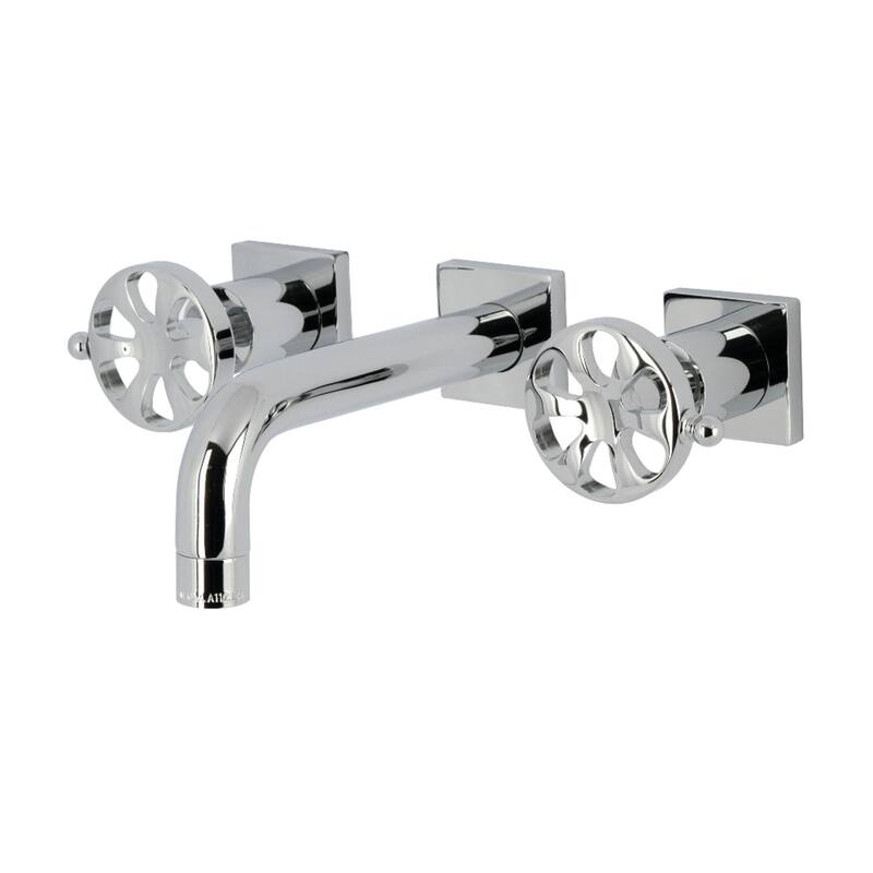 Belknap Two-Handle 3-Hole Wall Mount Bathroom Faucet in Polished Nickel - Polished Chrome