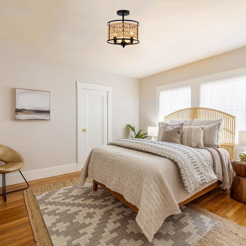 3 Light light fixture black ceiling lighting iron semi flush mountceiling light - N/A