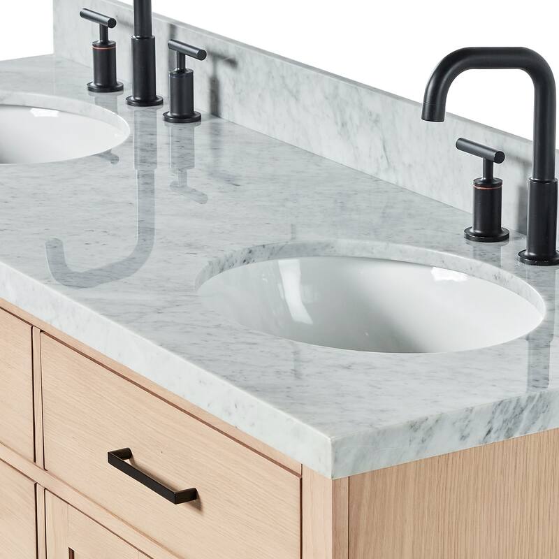 Ariel T061DCWOVO Hepburn 61" Free Standing Double Basin Vanity Set
