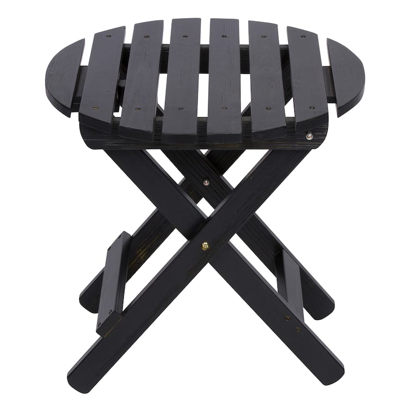 Porch & Den All Weathered Round Adjustable Folding Table