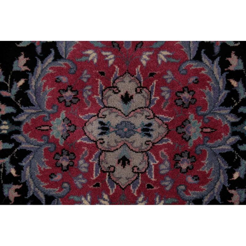 Black & Pink Tabriz Chinese Rug Hand-Knotted Wool Carpet - 6'0"x 9'0"