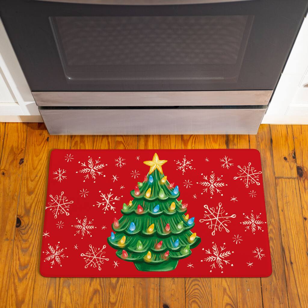 Nostalgic Christmas Tree Anti-Fatigue Door Mat - 30" x 18"