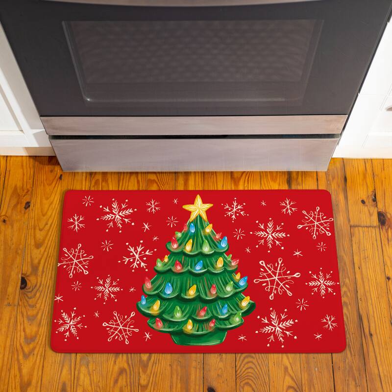 Nostalgic Christmas Tree Anti-Fatigue Door Mat - 30" x 18"
