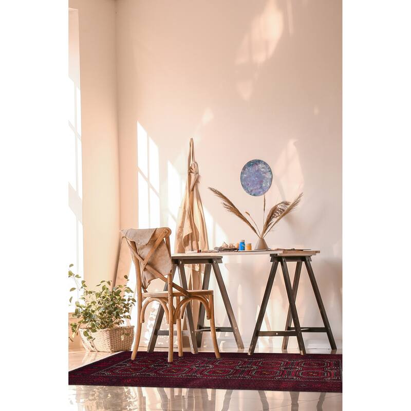 ECARPETGALLERY Hand-knotted Teimani Red Wool Rug - 3'5 x 6'7