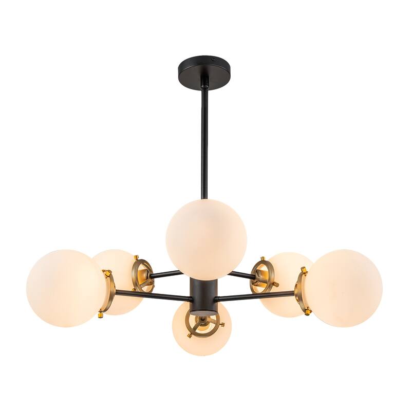 4/6-Light Modern Sputnik Globe Cluster Glass Chandelier for Dining Room