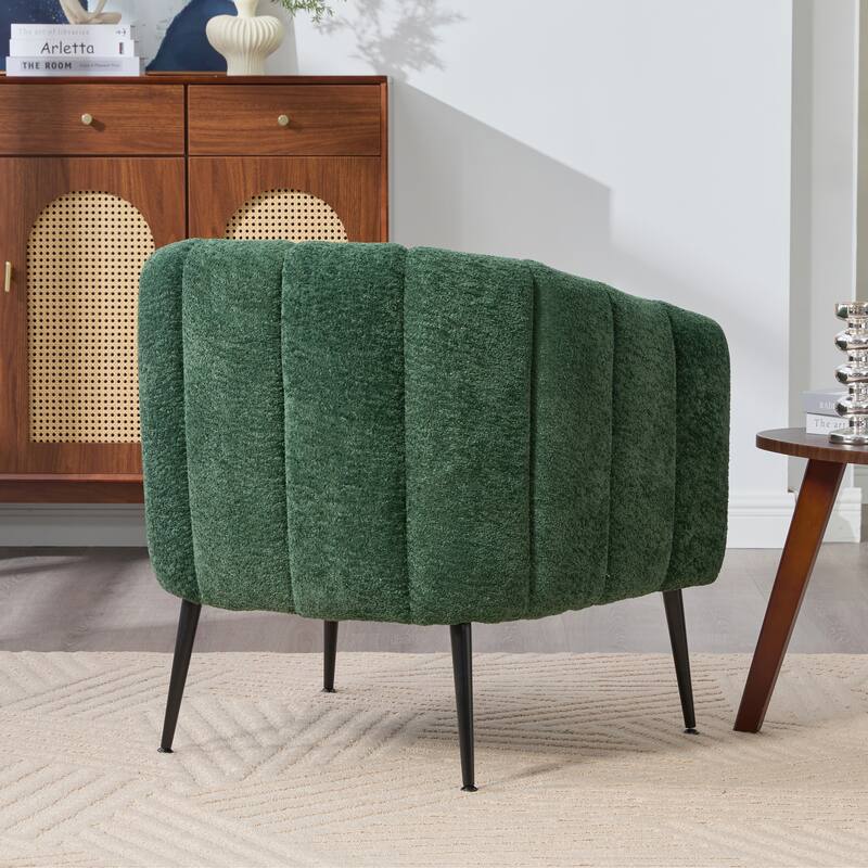 29.9" W Mid-Century Chenille Armchair with Metal Legs