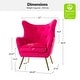 preview thumbnail 81 of 108, Eusebio Tufted Velvet Accent Chair with Wingback, Arms, and Metal Gold Legs for Living Room or Bedroom by HULALA HOME