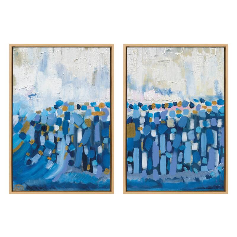 Kate and Laurel Sylvie Queen Elizabeth II Framed Canvas by Leah Nadeau - 2 Piece 23x33 - Plastic - Natural