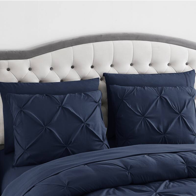 8 Piece Bed In A Bag Pintuck Comforter Sheet Set
