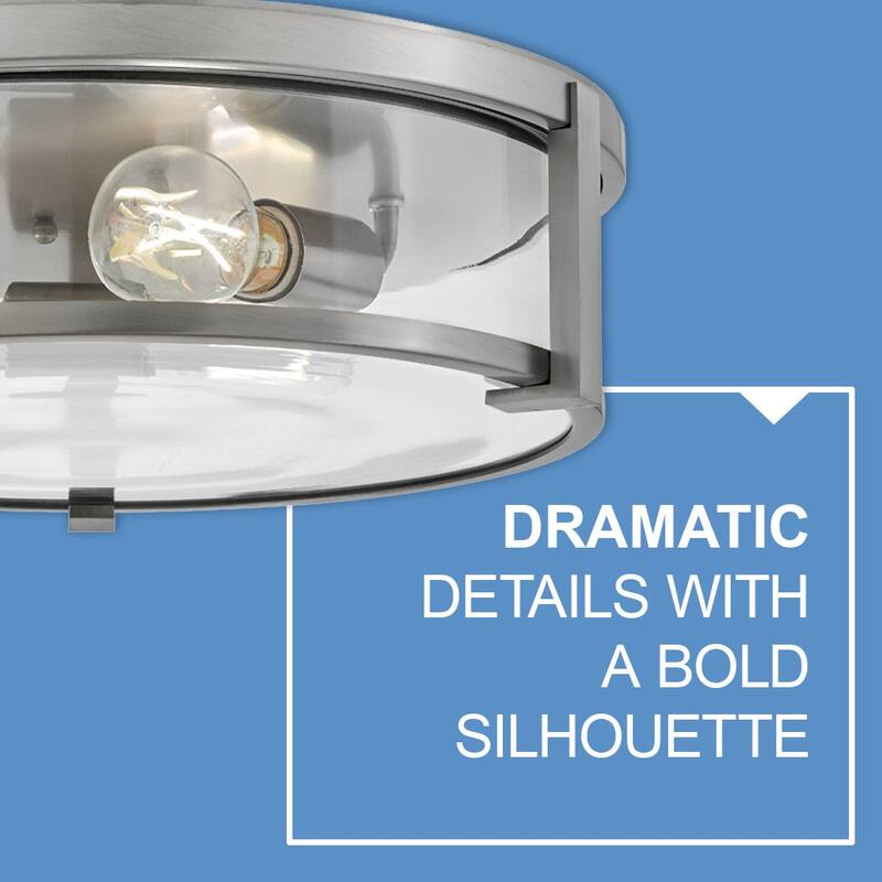 Hinkley Lighting Lowell 3 Light 16" Wide Flush Mount Drum Ceiling