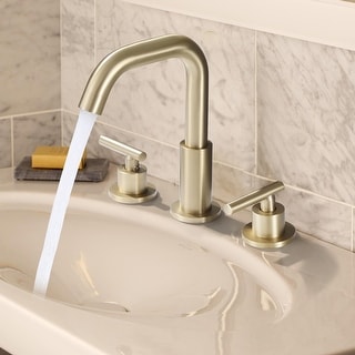 8 in. Widespread 2-Handle Bathroom Faucet in Brushed Gold with Drain Assembly