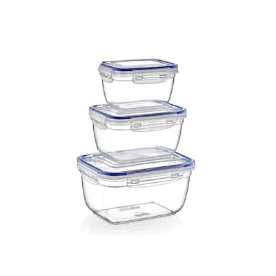 3 Pack Deep Rectangular Sealed Containers - 20 oz., 33 oz.,60 oz.