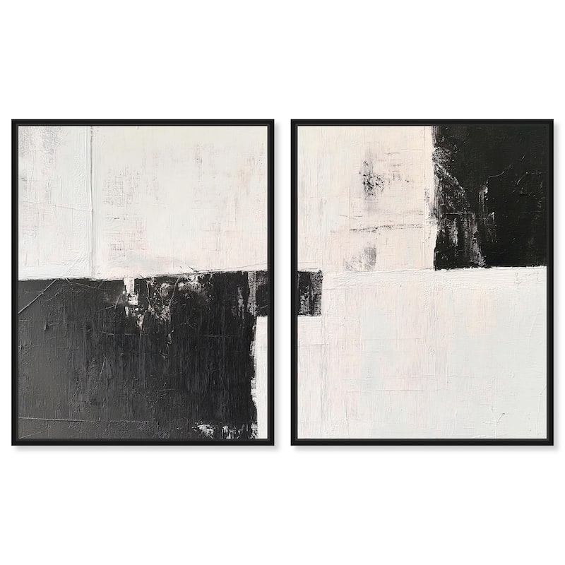 Shattered Symmetry II Canvas Set of 2 by Art Remedy - 24" x 30" - Black