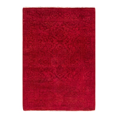 Overdyed, One-of-a-Kind Hand-Knotted Area Rug - Rust - 2' 8" x 3' 8"