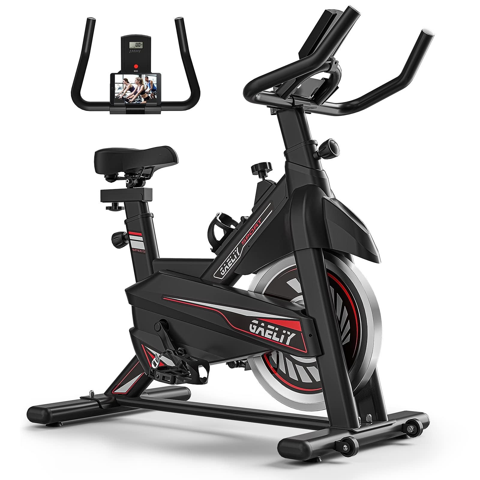 Exercise Bike, Indoor Stationary Bike for Home Gym,Workout Bike With Belt Drive,Cycling Bike With Digital Display & Seat Cushion