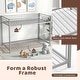 preview thumbnail 7 of 18, Gymax Twin Over Twin Low Metal Bunk Bed with Ladder Guardrails for