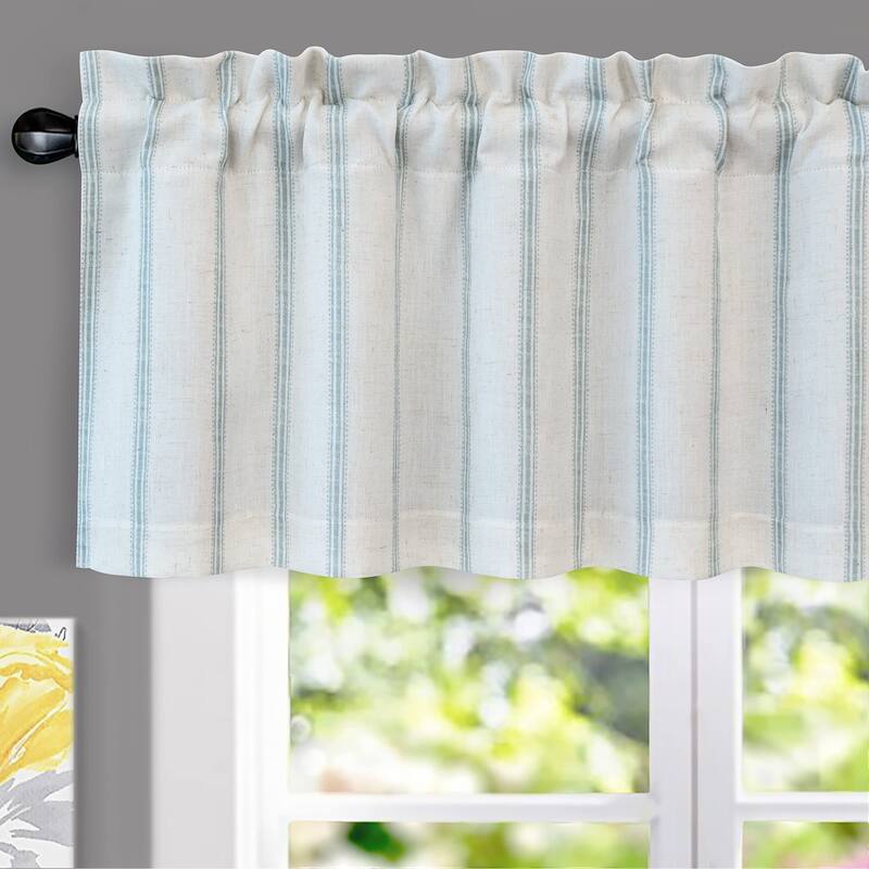 DriftAway Farmhouse Linen Blend Blackout Valance - 52" Width X 18" Length - Green