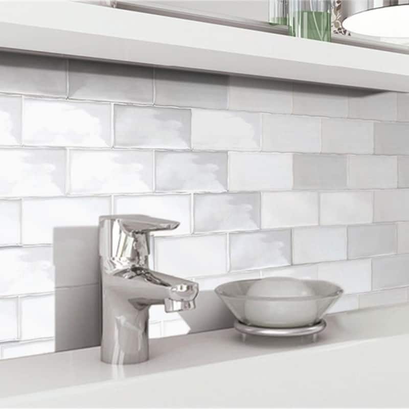 Metro 12x11 Glossy Porcelain Subway Mosaic Tile - Wall, Backsplash