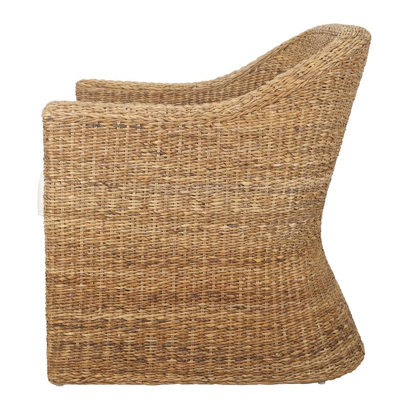 NPD Furniture Earwyn Woven Abaca Upholstered Barrel Chair