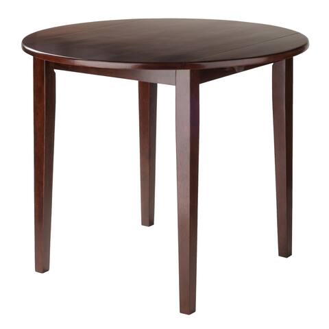 Clayton Walnut Round Drop Leaf Dining Table