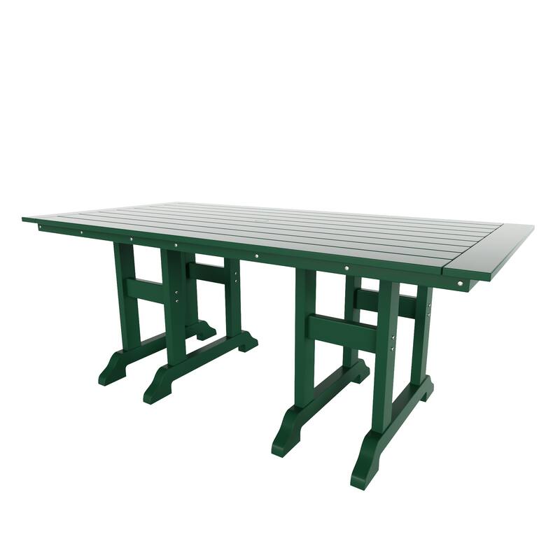 Laguna Hdpe All Weather Outdoor Patio 71" Rectangular Dining Table - Dark Green