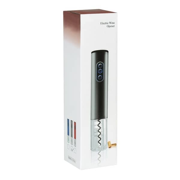 Home District Cordless Wine Opener Battery Operated Corkscrew, Foil Cutter Set Black Bed