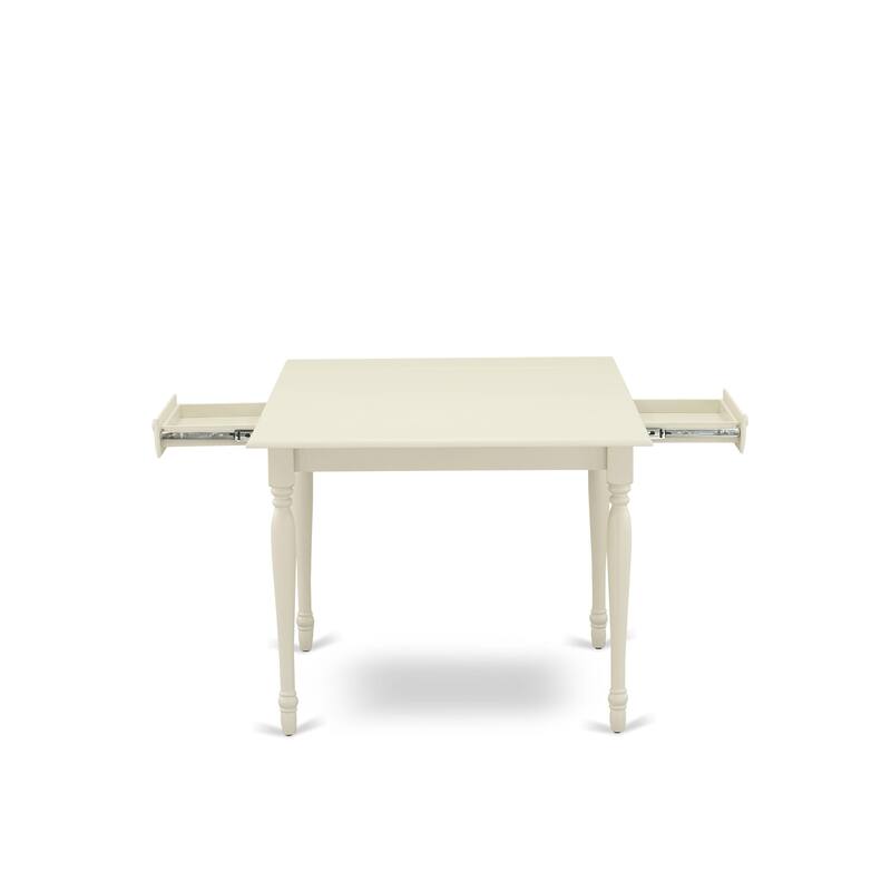 East West Furniture Dining Set Consists of a Rectangle Kitchen Table and Chairs, Linen White (Pieces Options)