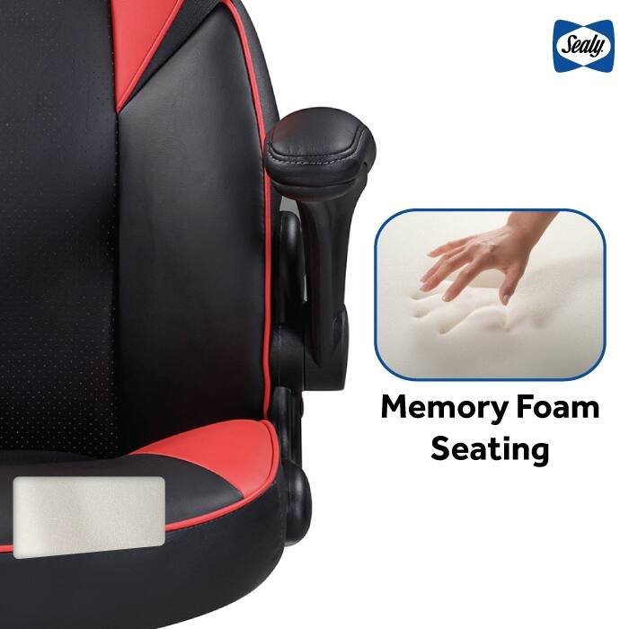 Sealy® Gamer 115 Ergonomic Gaming Chair with High-Back and Padded Armrests