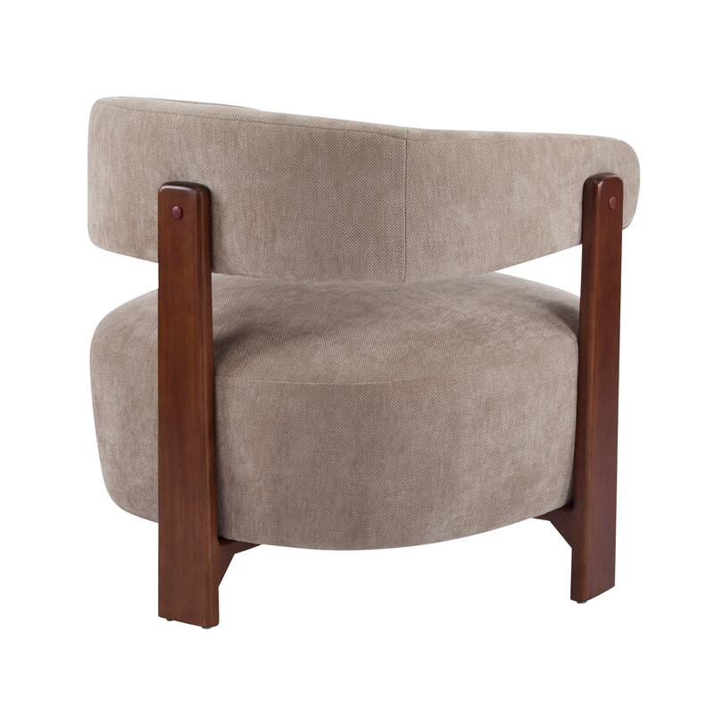 Christopher Knight Home - Accent Arm Chair Modern Upholstered Fabric Chair with Rubber Wood Legs