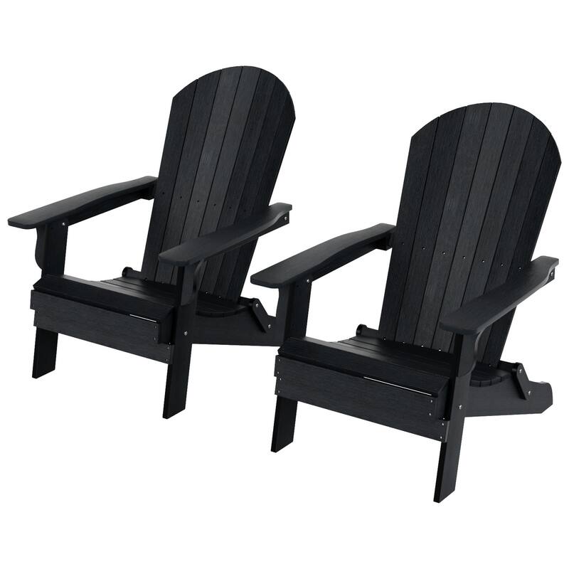 Vineyard HIPS Outdoor Folding Eco-Friendly All Weather Seashell Adirondack Chair (Set of 2)