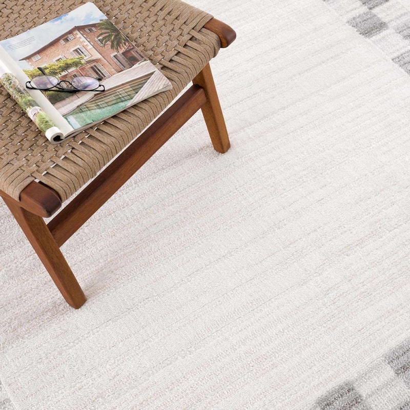 Hauteloom Azrika Hallway, Kitchen Machine Washable Runner Rug - Dark Brown, Beige, Dark Beige - 2'7" x 7'3"