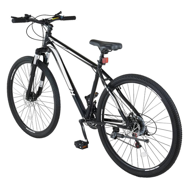 Black Aluminum 29" Mountain Bike with 21-Speed Front Suspension - 72.8" L x 24.8" W x 42.1" H